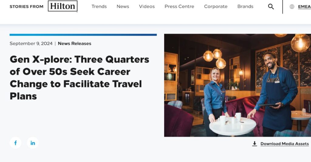 hilton stories rekrutacja 50 plus Hilton Stories print screen form the web about recruiting gen X