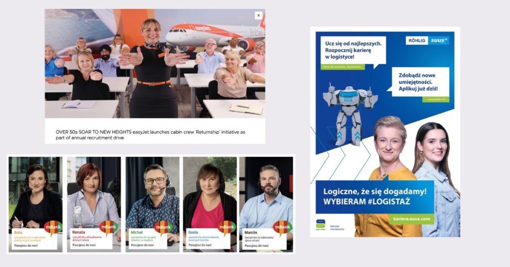 rekrutacja-pokolenia-50plus-pracodawcy przykłady rekrutacji osób 50 plus mbnank Rohlig SUUS i Easy Jet w UK